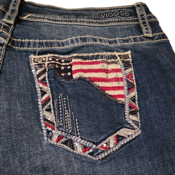 Women’s 18W Vigoss Americana Mid Rise Jean Shorts - Picture 4 of 5